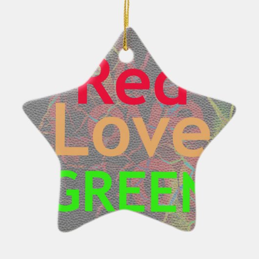 LIEBE RED GOLDEN GREEN KERAMIK ORNAMENT (Vorne)