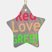 LIEBE RED GOLDEN GREEN KERAMIK ORNAMENT (Links)