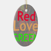 LIEBE RED GOLDEN GREEN KERAMIK ORNAMENT (Rechts)