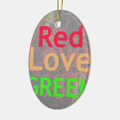 LIEBE RED GOLDEN GREEN KERAMIK ORNAMENT (Links)