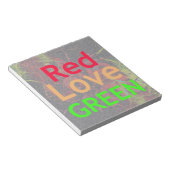 LIEBE RED GOLDEN GREEN NOTIZBLOCK (angewinkelt)
