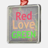 LIEBE RED GOLDEN GREEN ORNAMENT AUS METALL (Links)