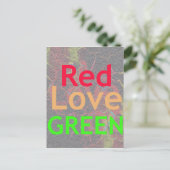LIEBE RED GOLDEN GREEN POSTKARTE (Stehend Vorderseite)