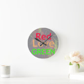 LIEBE RED GOLDEN GREEN RUNDE WANDUHR (Zuhause)