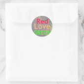 LIEBE RED GOLDEN GREEN RUNDER AUFKLEBER (Tasche)