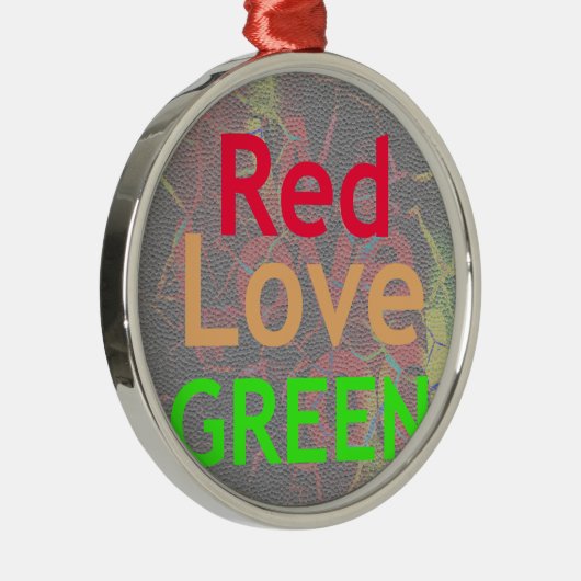 LIEBE RED GOLDEN GREEN SILBERNES ORNAMENT (Rechts)