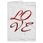 Liebe Red Gray Script Wall Brick Grußkarte (Vorne)