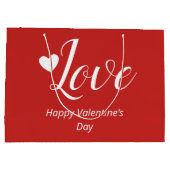 Liebe Red Happy Valentine's Day Große Geschenktüte (Rückseite)