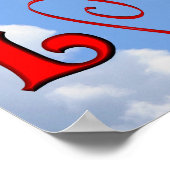 Liebe Red Heart Blue Sky Poster (Ecke)
