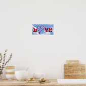 Liebe Red Heart Blue Sky Poster (Küche)
