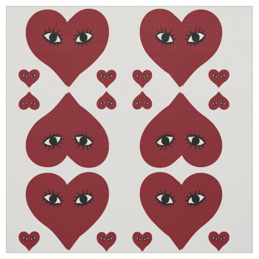 Liebe Red Heart Face Fabric Stoff (Muster)