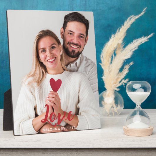 Liebe Red Heart Foto Couple Valentinstag Fotoplatte (Seite)