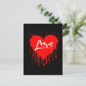 LIEBE RED HEART MELDEN VALENTINSTAG POSTKARTE (Stehend Vorderseite)