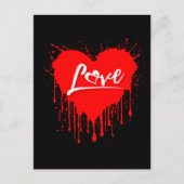LIEBE RED HEART MELDEN VALENTINSTAG POSTKARTE (Vorderseite)