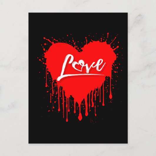 LIEBE RED HEART MELDEN VALENTINSTAG POSTKARTE (Vorderseite)