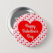 Liebe Red Heart Pink & Red Valentine Herzmuster Button (Vorne & Hinten)