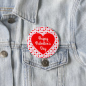 Liebe Red Heart Pink & Red Valentine Herzmuster Button (Beispiel)