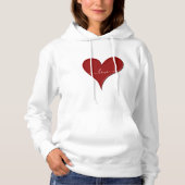 LIEBE | Red Heart Script Schriftart Hoodie (Vorderseite)