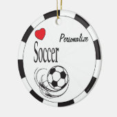 Liebe Red Heart Soccer Ball Keramik Ornament (Links)