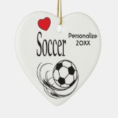 Liebe Red Heart Soccer Ball Keramikornament (Rechts)