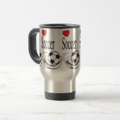 Liebe Red Heart Soccer Ball Reisebecher (Vorderseite Links)
