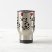 Liebe Red Heart Soccer Ball Reisebecher (Mittel)