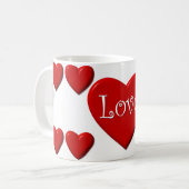 Liebe Red Heart White Coffee Tasse (Vorderseite Links)