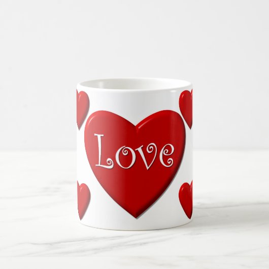 Liebe Red Heart White Coffee Tasse (Mittel)