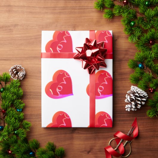 Liebe Red Heart Wrapping Paper Geschenkpapier (Feiertagsgeschenk)