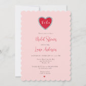 Liebe Red Heart XOXO Brautparty Einladung (Vorderseite)