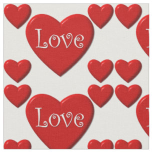 Liebe Red Hearts Fabric Stoff