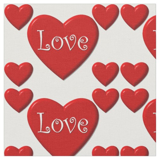 Liebe Red Hearts Fabric Stoff (Nahaufnahme)