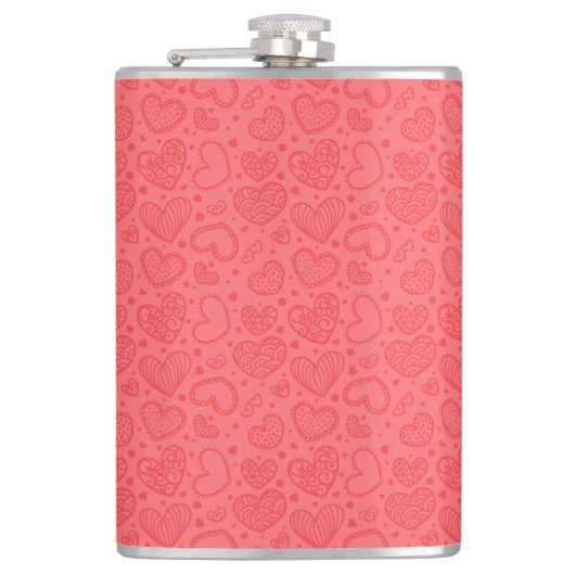 Liebe "Red Hearts Flask" Flachmann (Vorderseite)