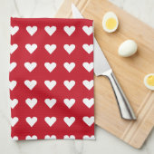 Liebe Red Hearts Muster Valentine Geschirrtuch (Viertel Falte)