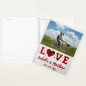 Liebe Red Hearts Stars Custom Foto Hochzeit Planer (Anzeige)