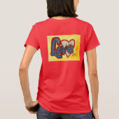 Liebe Red Rim Herz Inspirational Word Art TShirt (Rückseite)