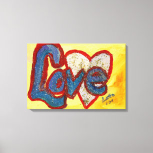 Liebe Red Rimmed Heart Malerei Leinwand drucksvoll