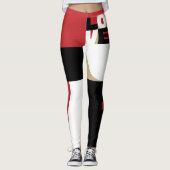 Liebe Red Schwarz-weiß Original Dynamic Trendy Gir Leggings (Vorderseite)