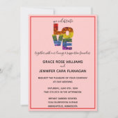 LIEBE Red Themed Same Wedding Collection Invita Einladung (Vorderseite)