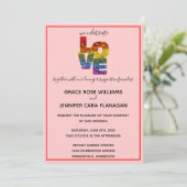 LIEBE Red Themed Same Wedding Collection Invita Einladung (Stehend Vorderseite)