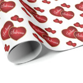 Liebe Red Valentine Hearts Geschenkpapier (Rolleneckpunkt)