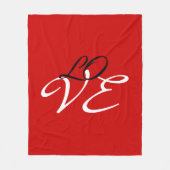 Liebe Red White Black Color Calligraphy Fleecedecke (Vorderseite)