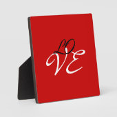 Liebe Red White Black Color Calligraphy Fotoplatte (Vorderseite)