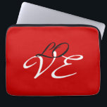 Liebe Red White Black Color Calligraphy Laptopschutzhülle<br><div class="desc">Sie können die Schriftart und Farben leicht ändern. Sie können auch Ihr Logo und das Hintergrundbild hinzufügen, wie Sie möchten.</div>