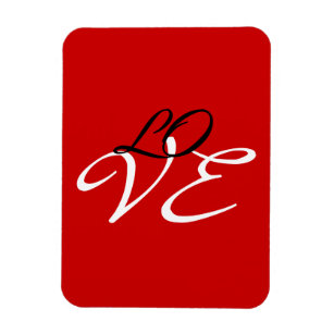 Liebe Red White Black Color Calligraphy Magnet