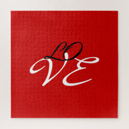 Liebe Red White Black Color Calligraphy Puzzle