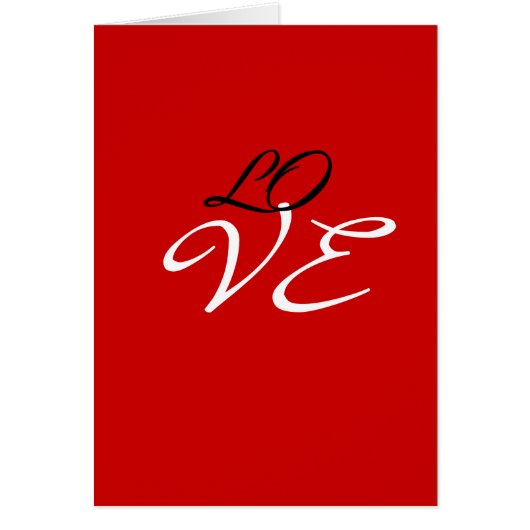 Liebe Red White Black Color Grußkarte (Vorne)