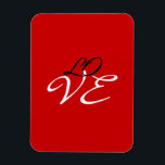 Liebe Red White Black Color Grußkarte Magnet<br><div class="desc">Sie können die Schriftart und Farben leicht ändern. Sie können auch Ihr Logo und das Hintergrundbild hinzufügen,  wie Sie möchten.</div>