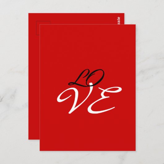 Liebe Red White Black Color Grußkarte Postkarte (Vorne/Hinten)