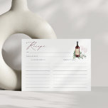 Liebe Red Wine Brautparty Rezept Card Postkarte<br><div class="desc">Botanische Rezepte aus Burgund und grünem Wasser passen zu unserem Cheers zu Weinverkostung oder Liebe Thema Braudusche Einladungen.</div>